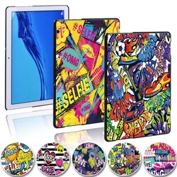 Case For Huawei MediaPad T5 10 10.1 Inch/T3 8.0/T3 10 9.6 Graffiti Art Slim Tablet Hard Protective Shell Cover + Free Stylus