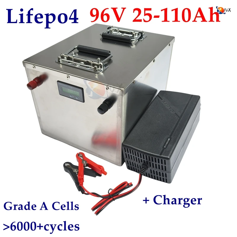 YNX 96V 25Ah 40Ah 50Ah 60Ah 70Ah 80Ah 100Ah 110Ah Lifepo4 Battery with BMS 32S for Electric Cars Four Wheels Motorcycles Robot