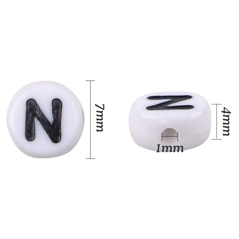 1200Pcs Letter Beads Sorted Alphabet Beads White Letter Bead Kit Round Letter Beads For Jewelry Making With Plastic Box