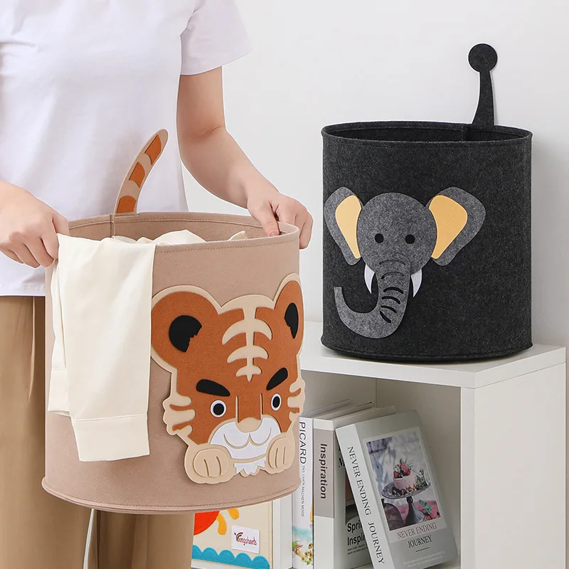 3D cartoon animal storage bucket cute and creative storage box toy miscellaneous items clothing pants circular storage bag