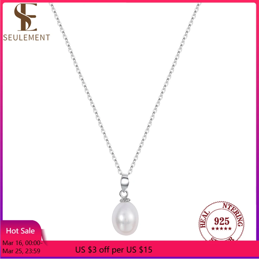 

Seulement Natural Freshwater Non-Nucleated Waterdrop Pearl Pendant Necklace for Women 925 Sterling Silver Pearl Fine Jewelry