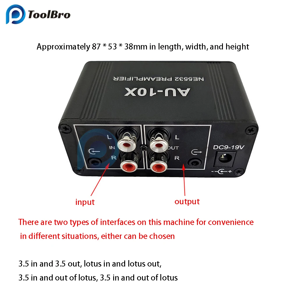 NE5532 Preamplifier Board Stereo Music Audtio Headphone Speaker Subwoofer Phone Power Amplifier RCA 3.5mm Volume Control