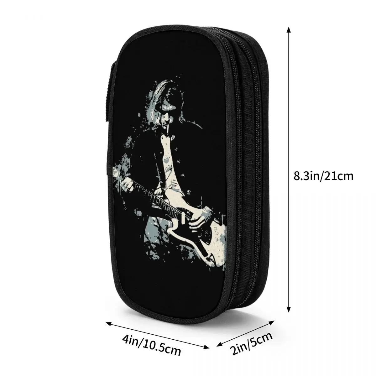 Imagem -06 - Kurt Cobain Guitar Pencil Case Pencil Box For Kids Grande Bolsa de Armazenamento para Estudantes Papelaria Escolar Clássico