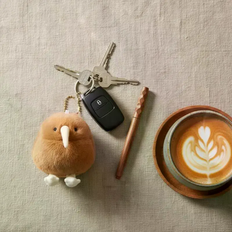 1Pcs Cute Simulation Kiwi Bird Plush Keychain Cartoon Bird Pendant Keyring for Backpack Decoration Children Gift