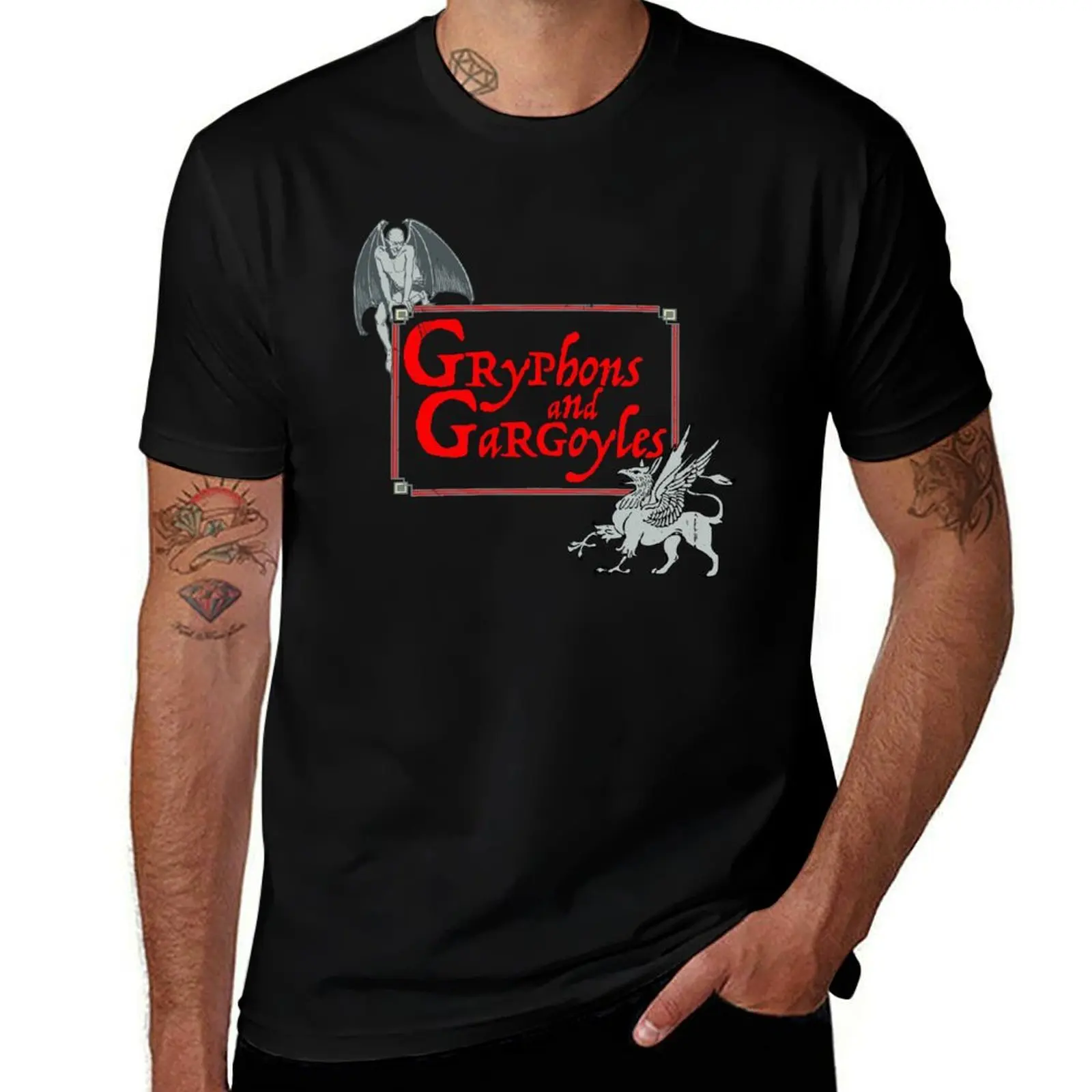 

Gryphons and Gargoyles T-Shirt quick drying cute tops summer tops valentines clothes designer t shirt men