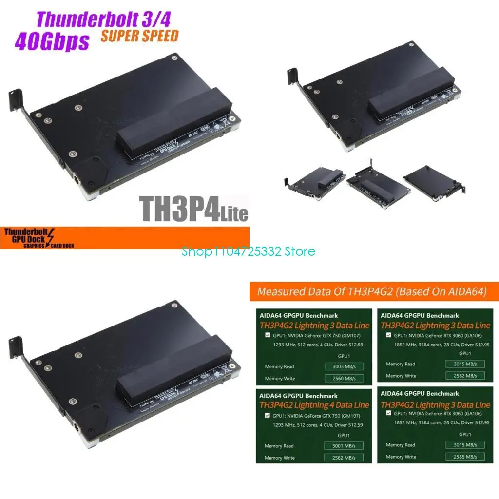 P5EA TH3P4 Lite Thunderbolt-compatible 3 4 GPU Dock Graphics Video Card Docking Base