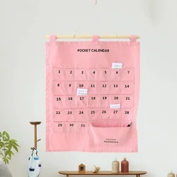 New Nordic Note Calendar Hanging Bag High Quality Cotton Multicolor Storage Pouch Simple Office Memorandum Home Decoration Items