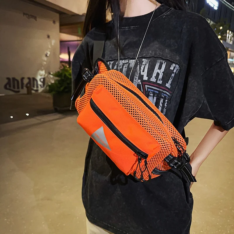 2025-new-men's-casual-versatile-chest-bag-outdoor-sports-mesh-lightweight-breathable-cycling-bag-unisex-waist-bag