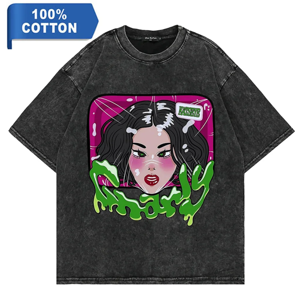 

Fashion KATSEYE Merch Washed TShirt Men Women Cotton Oversize T-Shirt Casual Short Sleeve Round Neck Tees Streetshirt