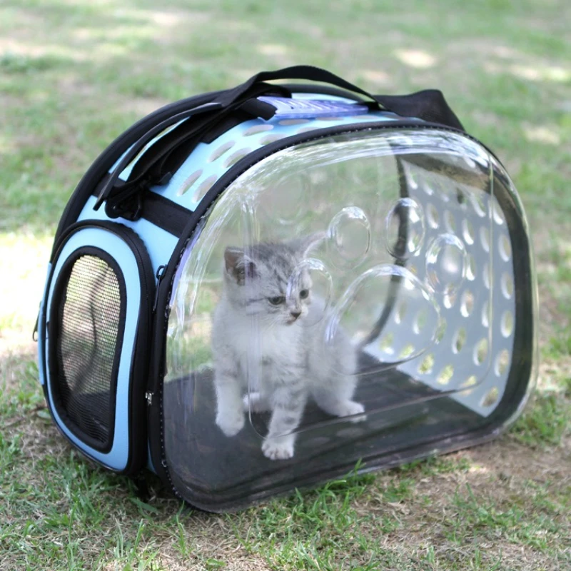 

Transparent Cat and Dog Bag Pet Going Out Bag Storage Basket Pet Bag Foldable Pet Travel Supplies