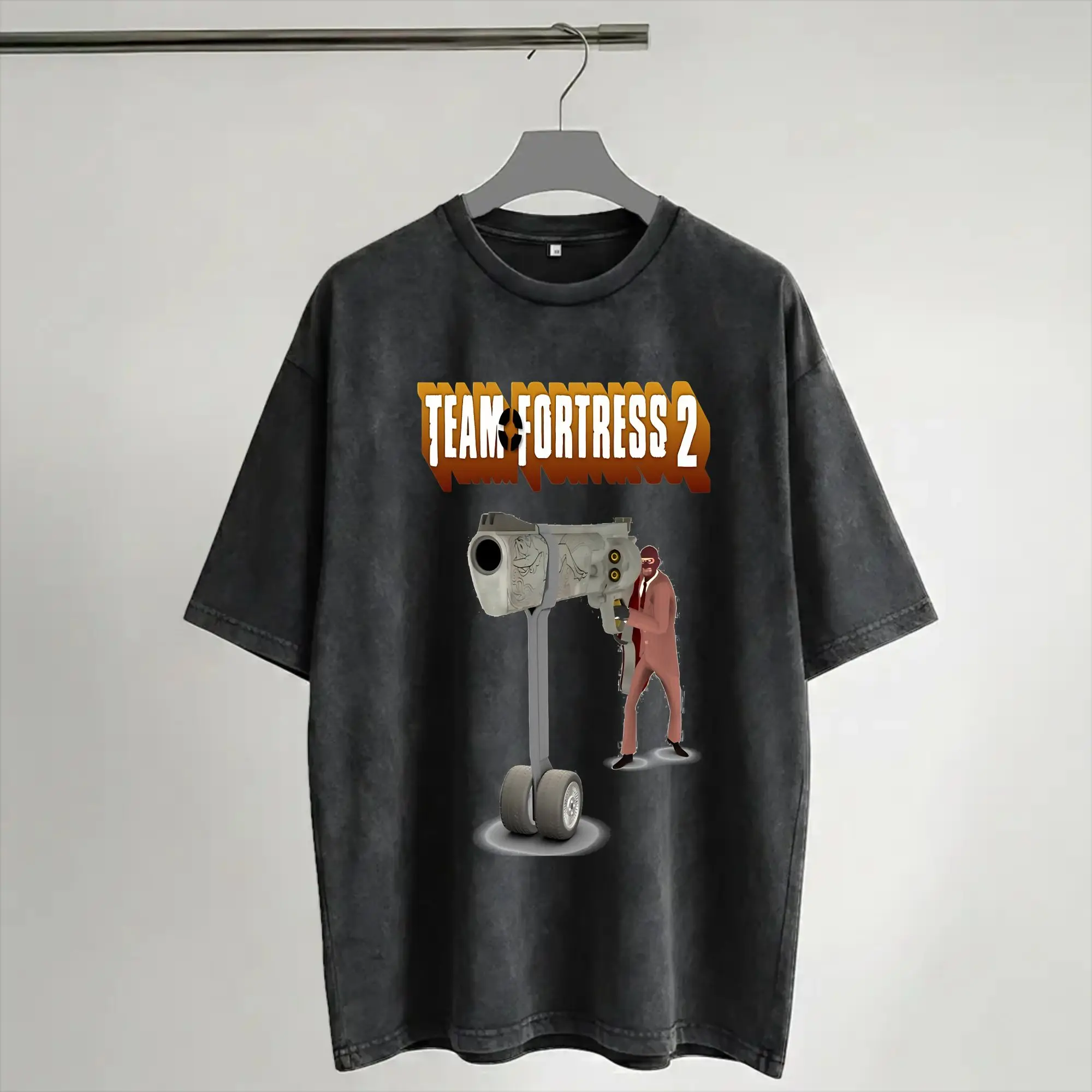 Harajuku Washed Shirt Team Fortress 2 - Spy Holding Giant Ambassador  Outfit Fashion T-Shirts Harajuku  Streetwear Short Sleeve