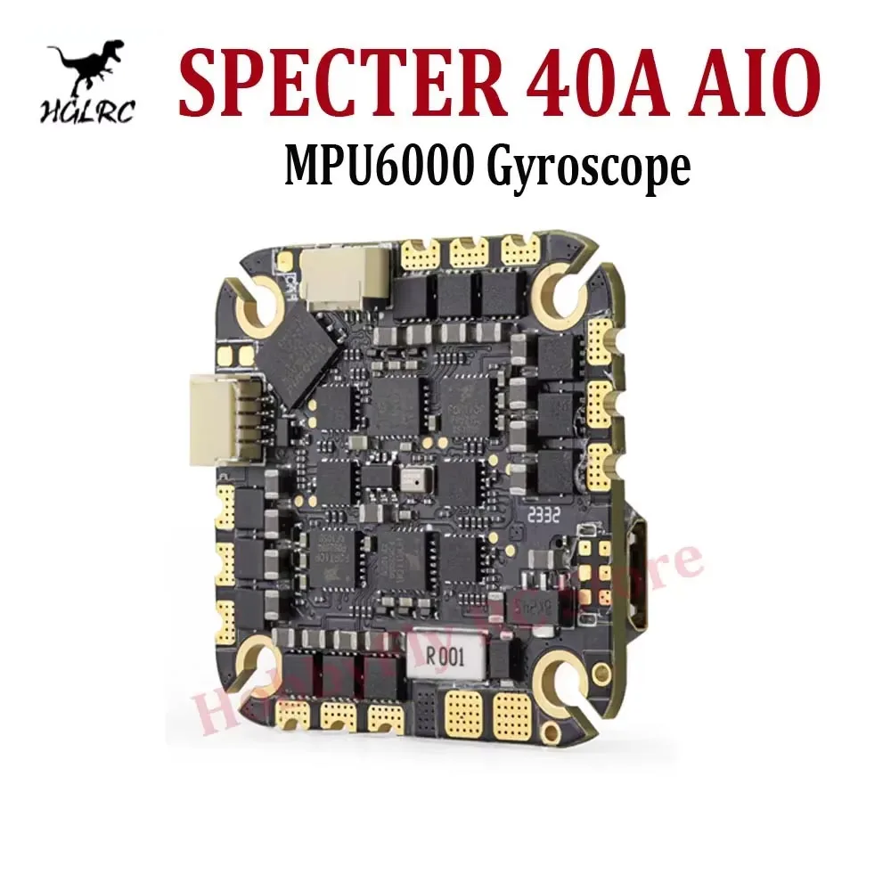 

HGLRC SPECTER F722 40A AIO 4-6S Flight Controller MPU6000 40A ESC 25.5x25.5mm for 2-4 inch RC FPV Freestyle Drone