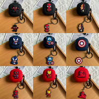 Cartoon Headphone Case For BASEUS WM01/WM01 Plus/WM02/WM02 Plus Silicone Protector Cover For BASEUS Headphone Bags With Keyring