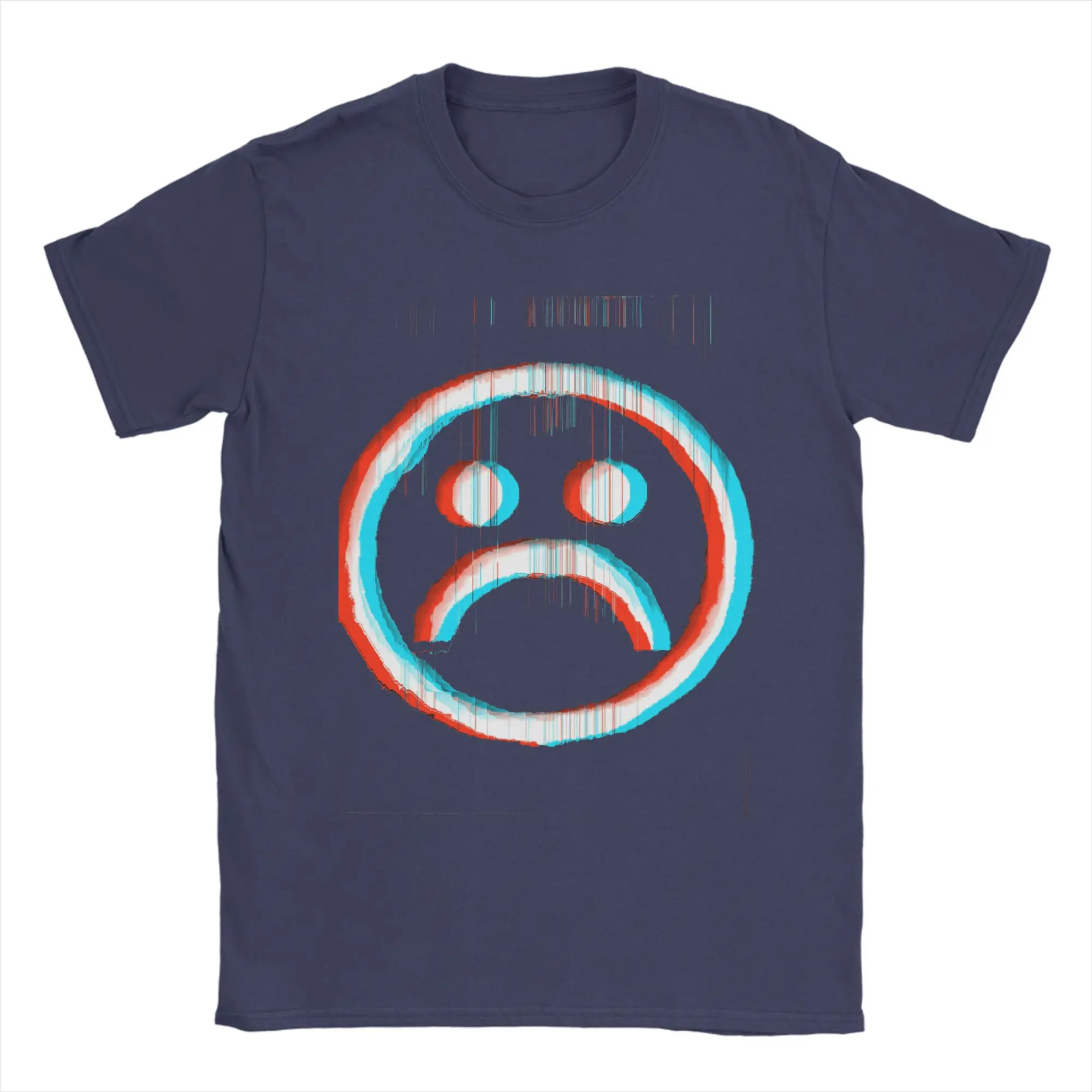 Sad Glitch T Shirts for Men Women 100% Cotton Humorous T-Shirt Aesthetic Vaporwave Sad Boys Tees Short Sleeve Clothing Original