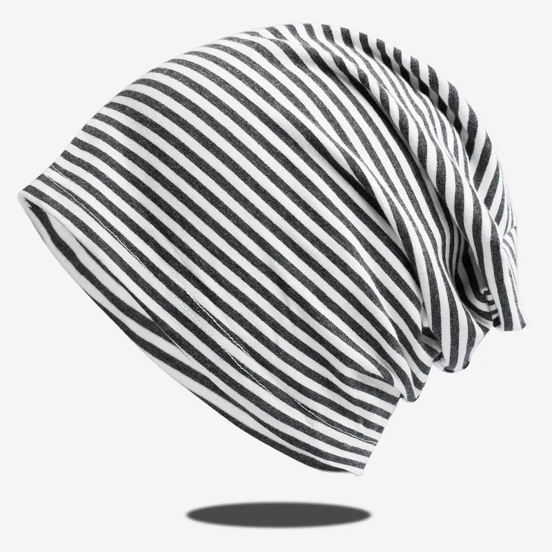 Hat New Online Celebrity Fashion Spring And Summer Cotton Knitted Hat Fashion Stripe Thin Baotou Hat Breathable Moon Hat Japanes