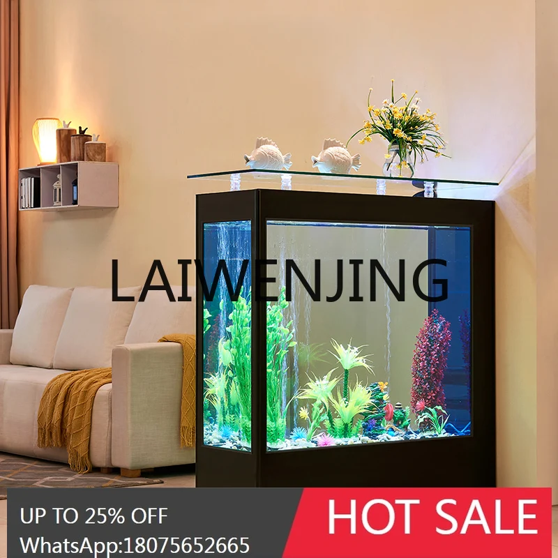 Fish Tank Living Room Home Rectangular Simple Modern Large and Medium Sized Glass Aquarium Ecological Change Water Hallway