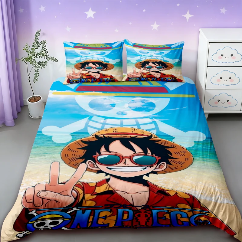 One Piece Duvet Cover Cartoon Luffy Bedding Set Soft and comfortable Queen/King Twin Full Size Teens Boys Boys Gifts Soft Cozy view 3