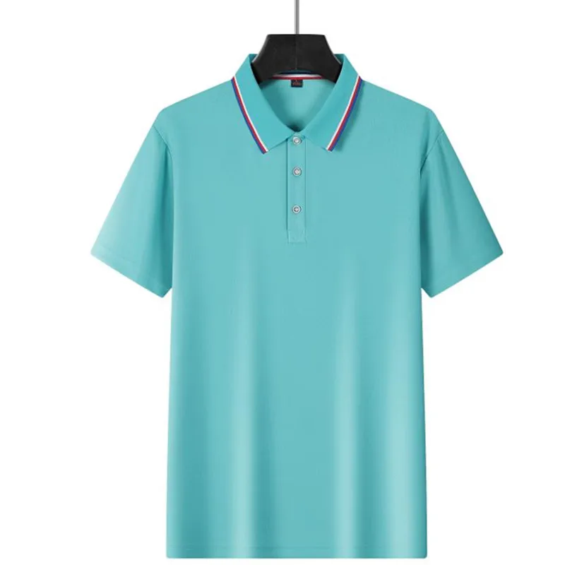 Neues Sommer-Poloshirt für Herren, einfarbig, kurzärmelig, einfarbig, modisch und bequem, vielseitige Arbeitskleidung, Schwarz