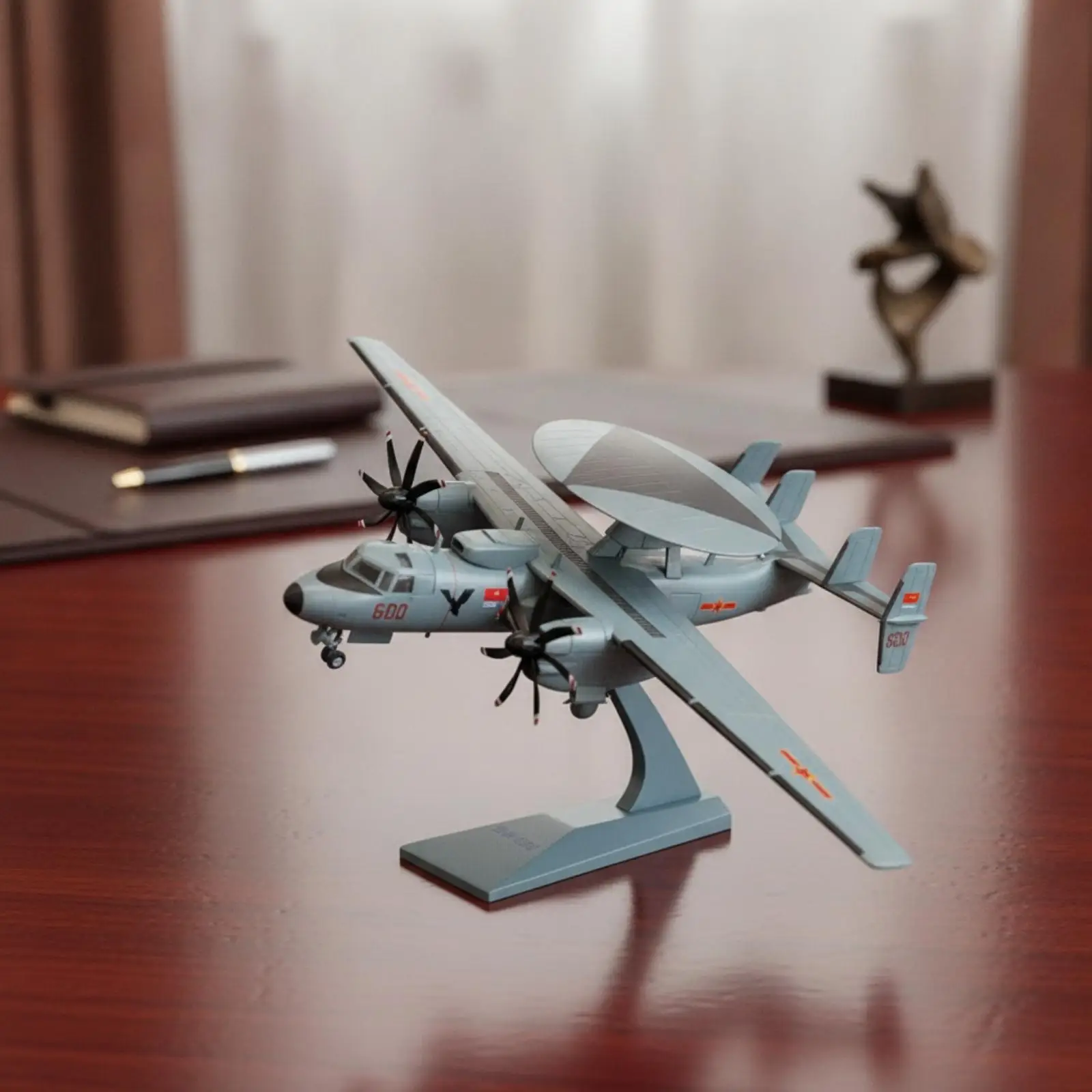 Alloy Early Warning Plane Replica 172 Scale KJ-600 Model Aircraft Collectible Display Decor for Desk