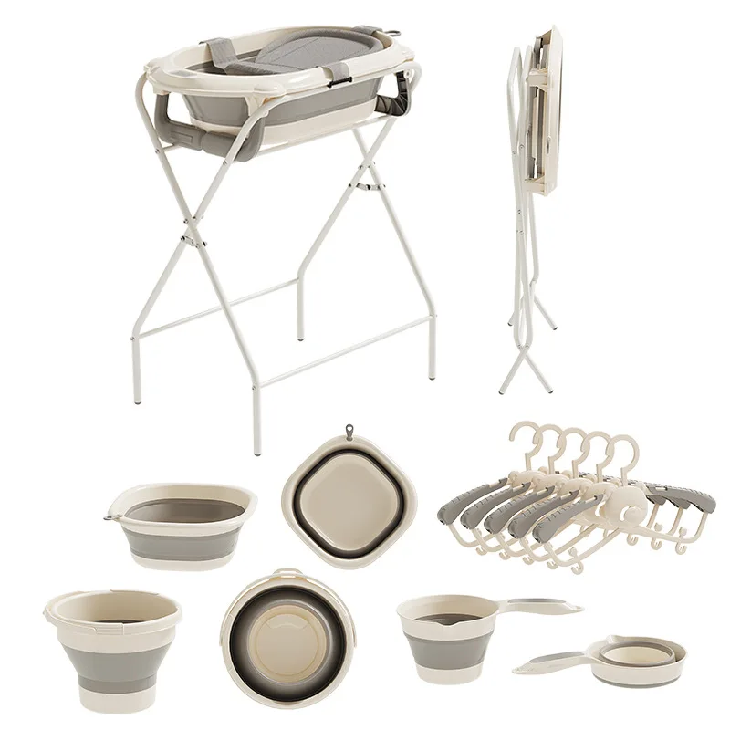 Premium Complete  Have temperature Infant Bathing Kit  Set: Soft support Bath Bed, Ergonomic Design for Newborn Bathing Comfort