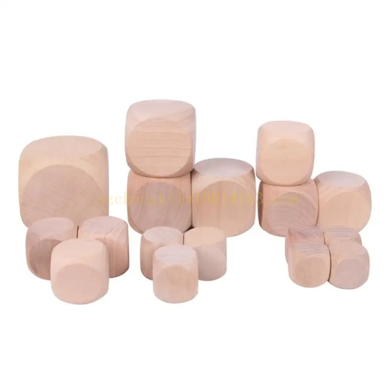20 stuks zeszijdige dobbelstenen onvoltooide houten dobbelstenen kubussen 8 mm-20 mm lege dobbelstenen, houten vierkante blokken voor puzzel maken doe-het-zelf ambachten