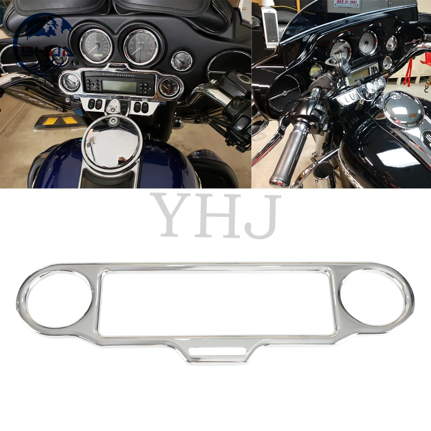 

Stereo Accent Trim Ring Cover Fit For Harley Motorcycle Davidson Electra Glide Street Glide And Trike Models 1996-UP Chrome