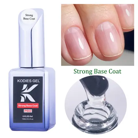 KODIES GEL Strong Rubber Base Coat Super Texture Medium Thick Gel Nail Polish Primer Base Semi Perment UV Nails Supplies Varnish