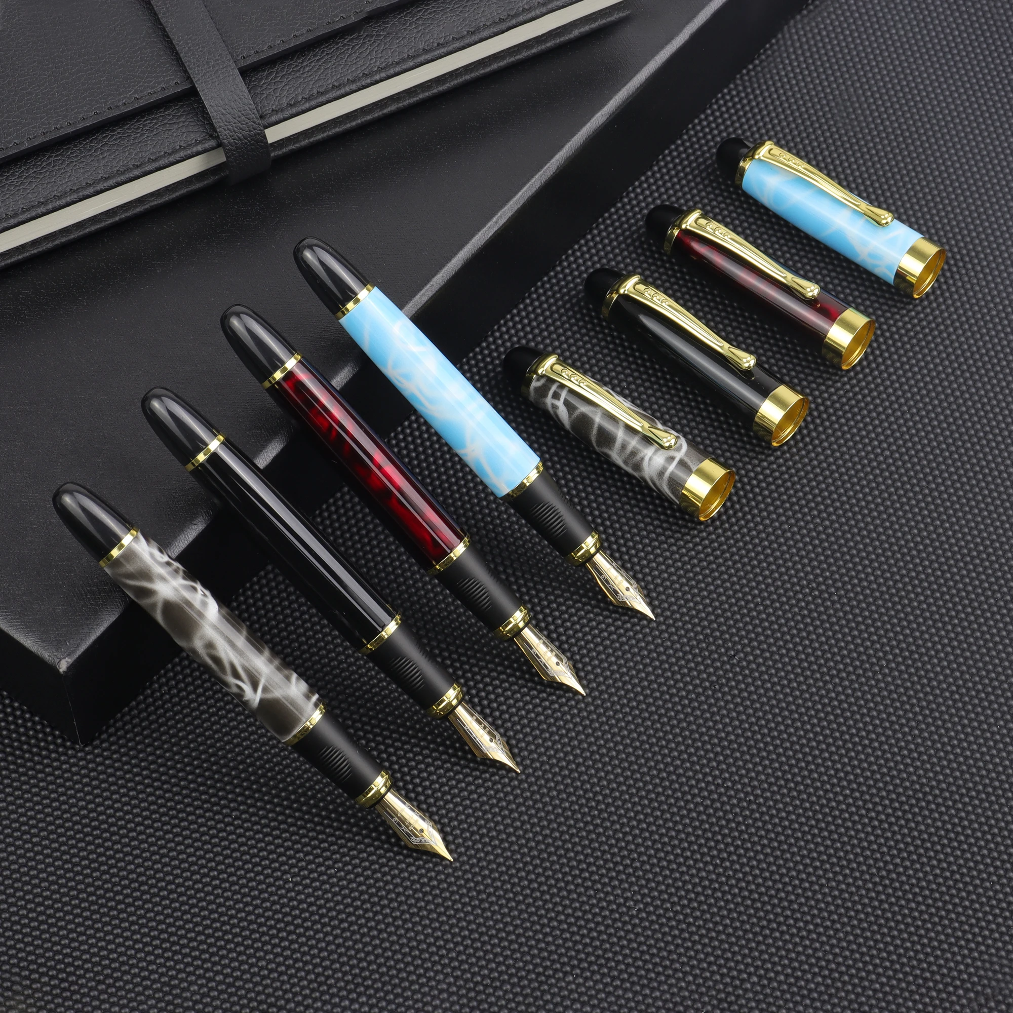 1 Of Premium Marble Pattern Fountain Pen Set - Exquisite Design, High Quality, Luxury Choice, Metal Pen