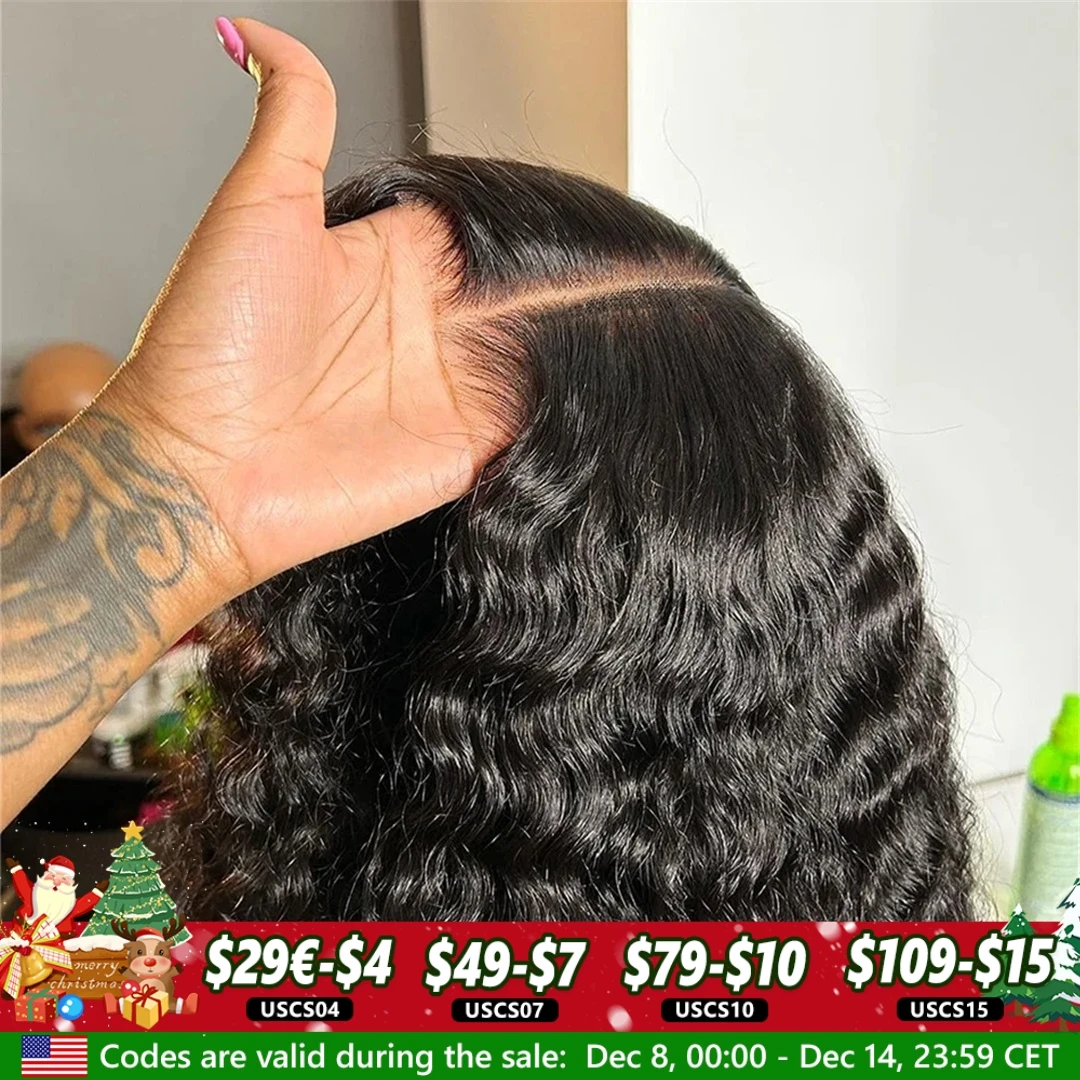 5x5 Glueless Onda Profonda Pronto da Indossare Parrucca con Chiusura in Pizzo Capelli Umani Pre Pizzicati 6x4 Ricci Brasiliani Parrucche Frontali in Pizzo Trasparente