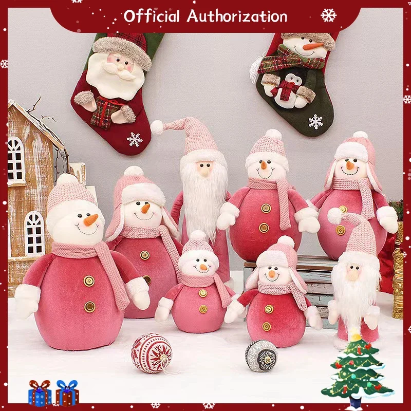 25-60CM Christmas Present Santa Claus Plush Toy Cartoon Snowman Stuffed Doll Anime Elk Collection Souvenir Kawaii Birthday Gift