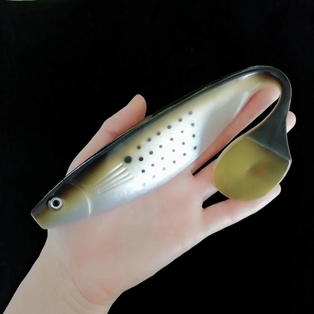 MUKUN 25cm/71.5g  Deep Sea Big T Tail Fish Plastic Soft Fishing Lure Silicone Bait Wobbler for Pike Carp Fishing Pesca