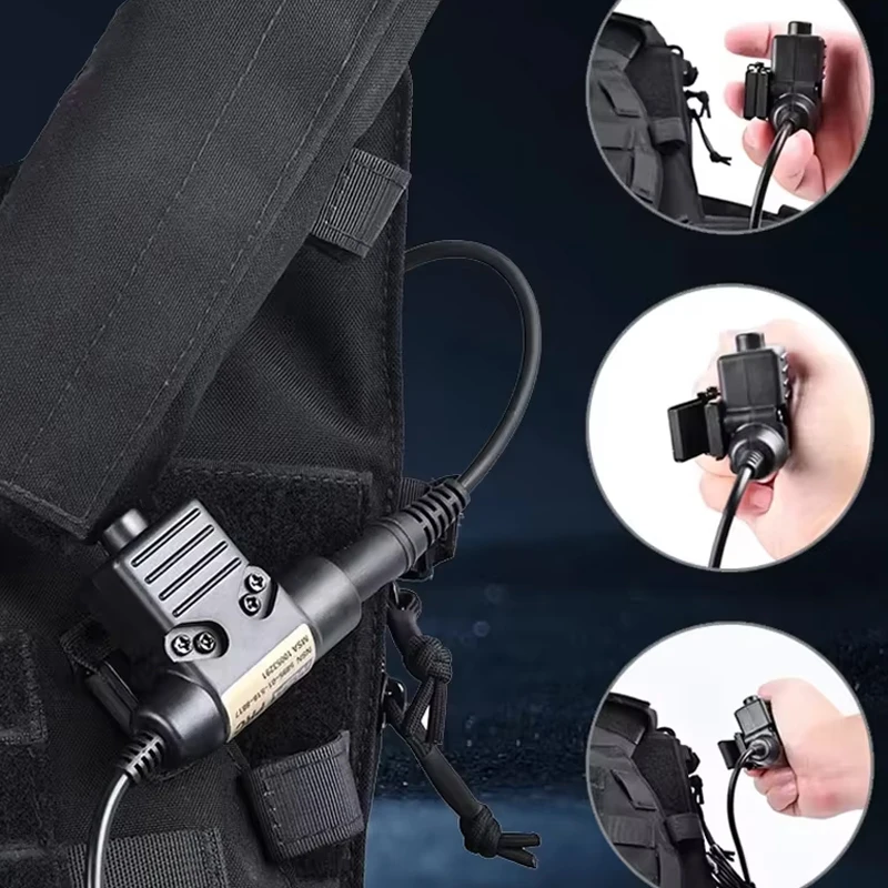 

Tactical WADSN Military U94 PTT 7.0 Plug Headset Adapter For COMTAC Earmor Baofeng Kenwood Walkie Talkie Radio Motorola Midland