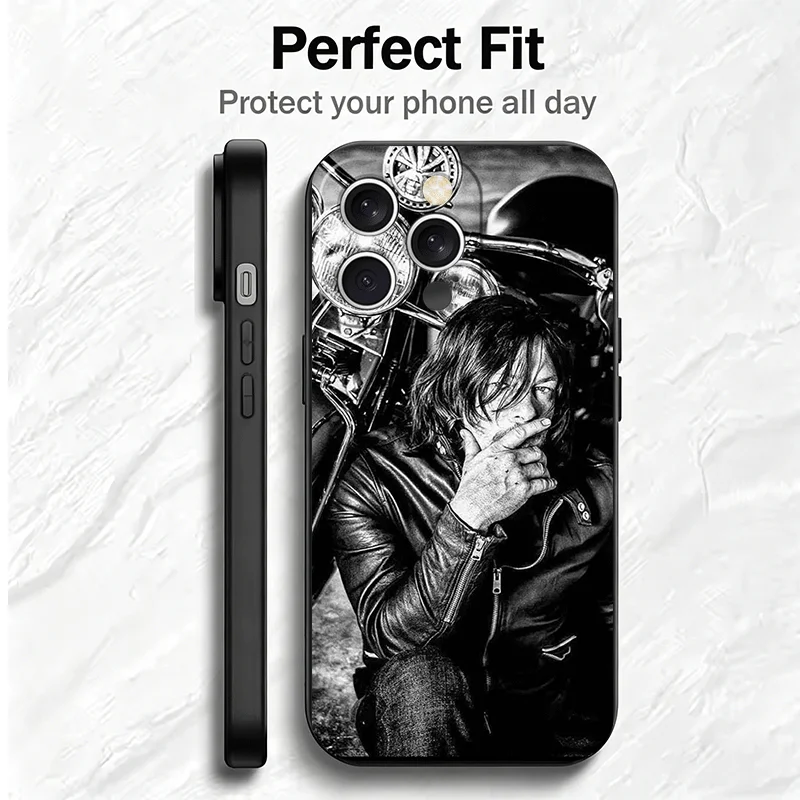 The Walking Dead Daryl Dixon Soft Phone Case for iPhone 16 16E 17 Air 15 Pro Max 14 Plus 13 Mini 11 12 7 Black Cover Back Shell - view 5