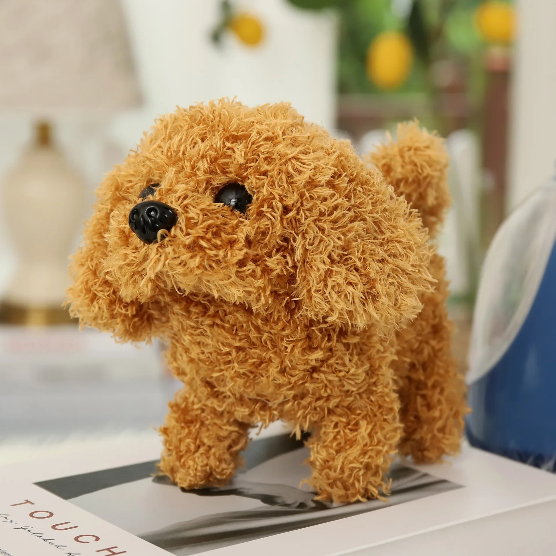 Realistyczna pluszowa symulacja uroczego psa, zabawka dla dzieci, chodzący, wydający dźwięki, elektryczny, interaktywny robot-pies, zwierzak dla malucha, prezent na Boże Narodzenie.