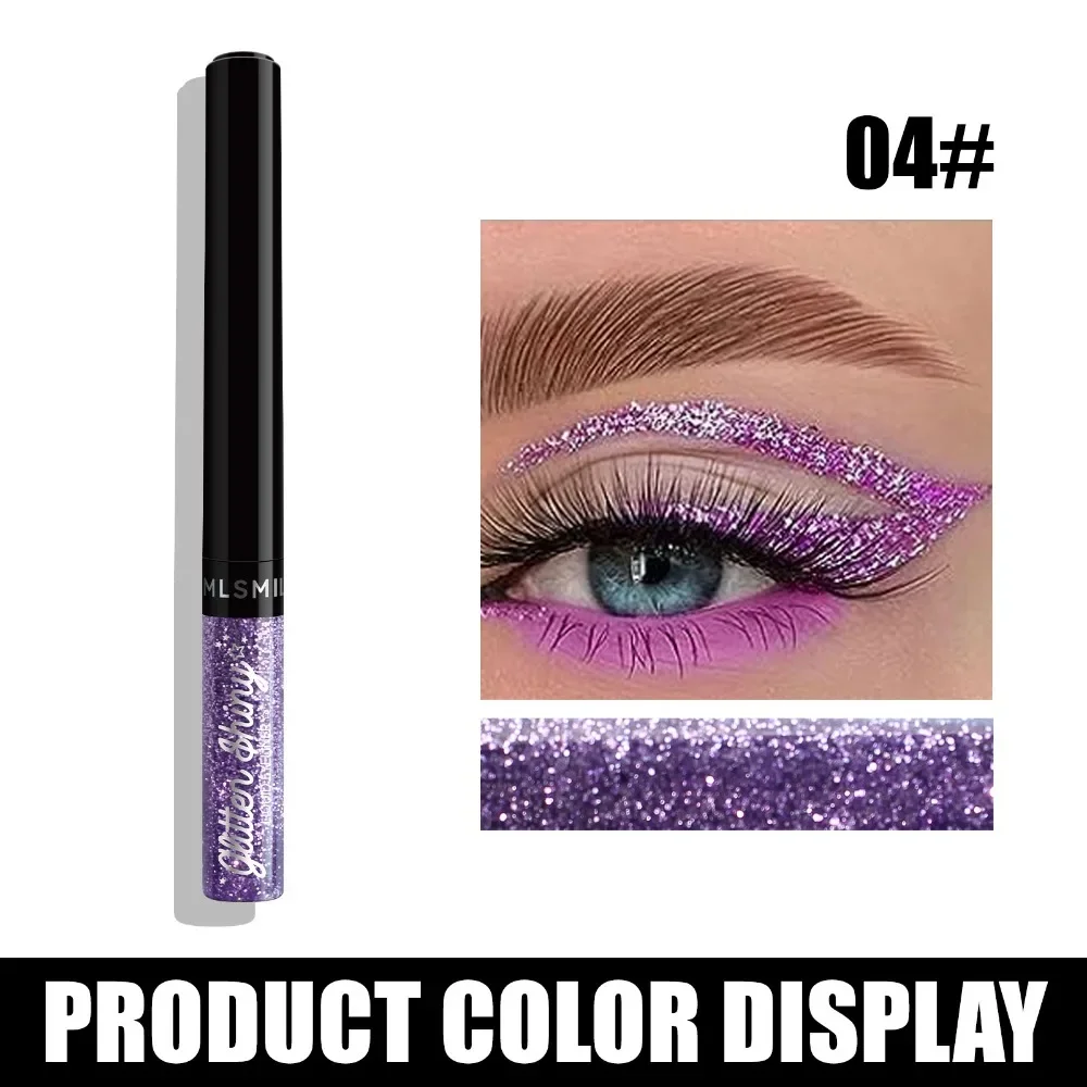 Pearlescent Liquid Eyeliner Flash Color Glitter Eyeshadow Long-lasting Waterproof Non-Smudgy Eyeliner Eye Makeup Women Cosmetics