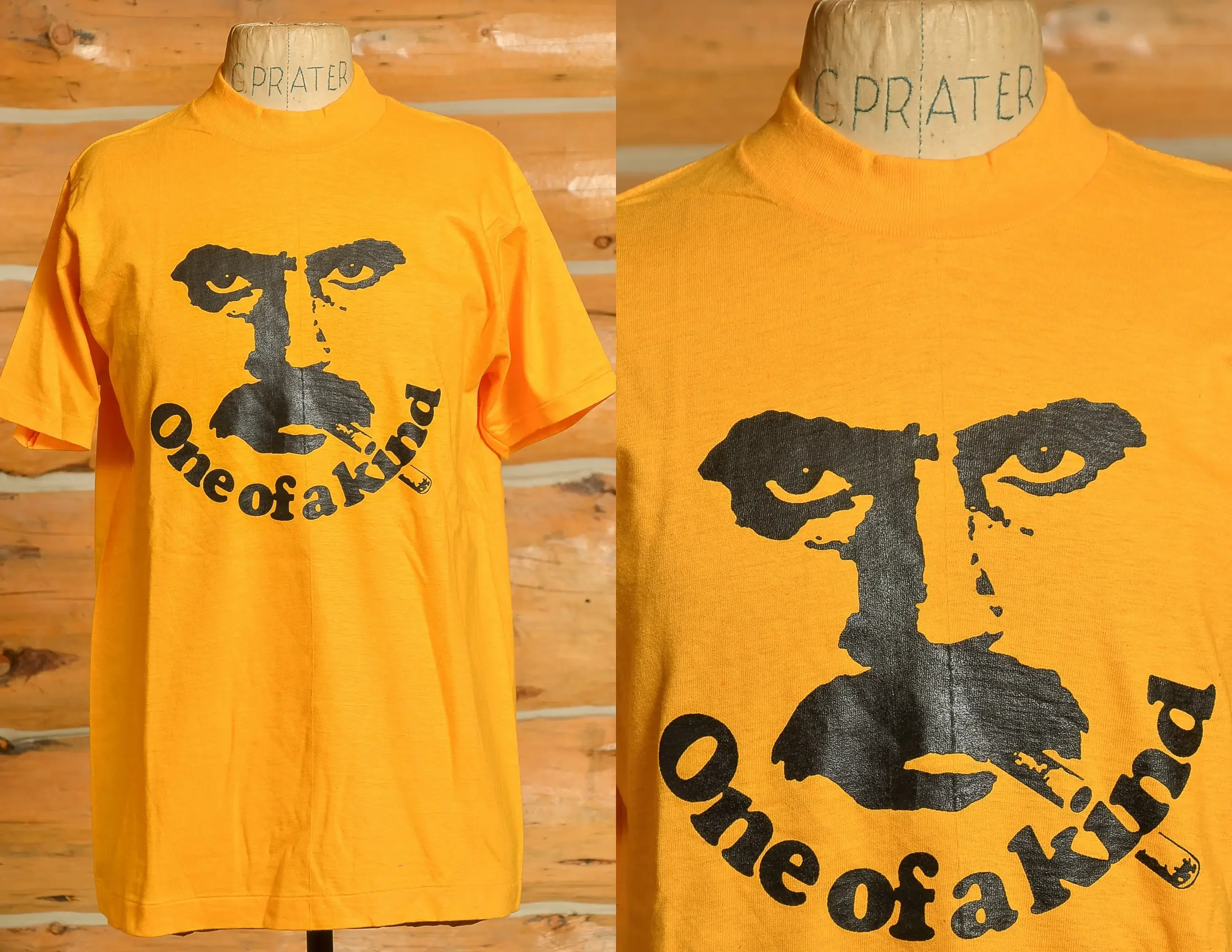 1970s Head Shop T Shirt One of a Kind Yellow Cotton T Shirt