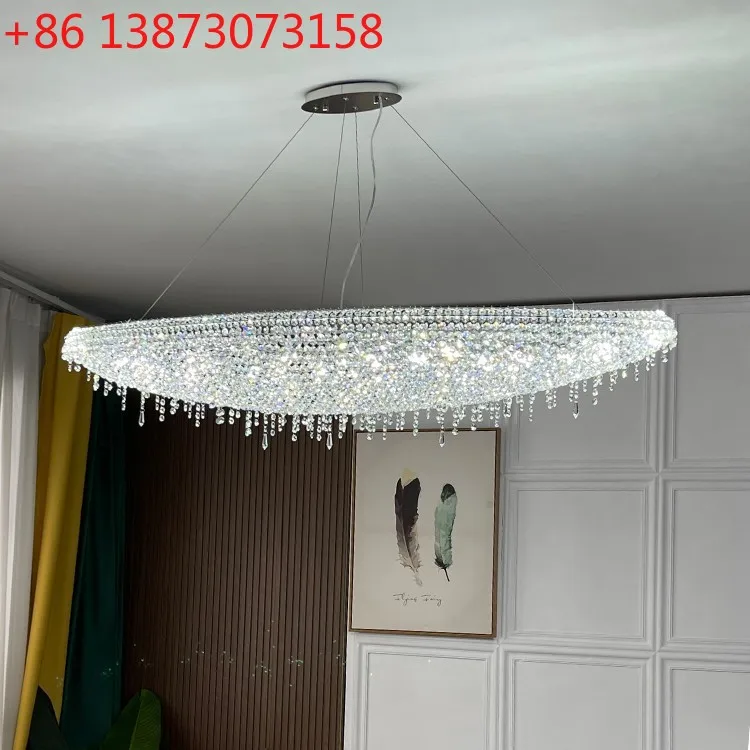 

Light luxury restaurant chandelier Modern minimalist villa designer creative living room lamp Atmospheric ship bar crystal lamp