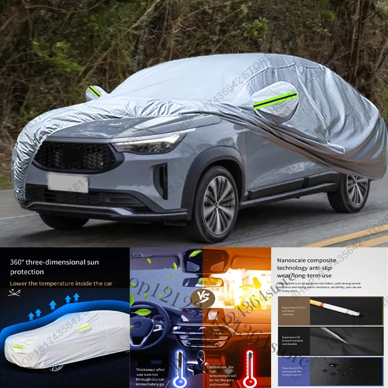 Volledige autohoes compatibel met Fiat Fastback (2022-2025) - Bescherming tegen zon, regen, UV-straling en stof, geschikt voor buiten en binnen.