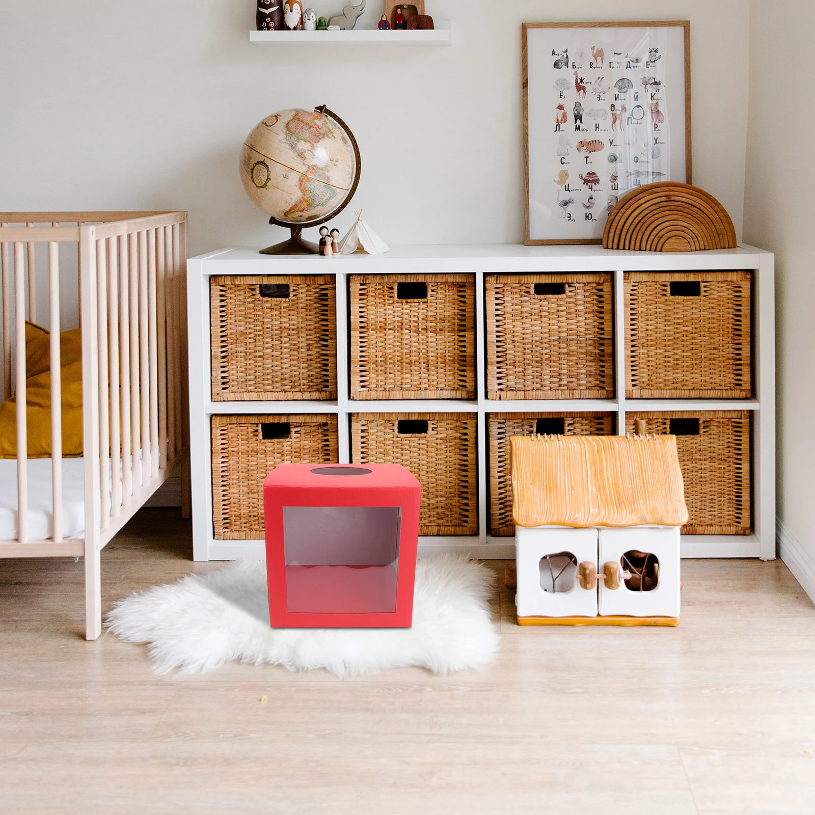 1PC Multifunctionele Box Eenvoudige Draw Prize Box Jaarvergadering Game Prop (Rood) Draw Box Game Box Loterij Box voor Party