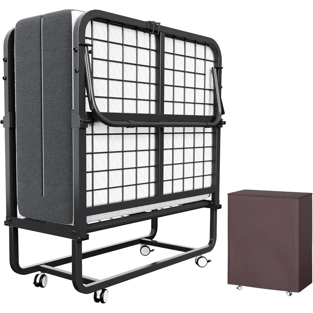 Portable Folding Bed with 5 Memory Foam Mattress, Storage Cover, and Metal Frame (75 x 32)