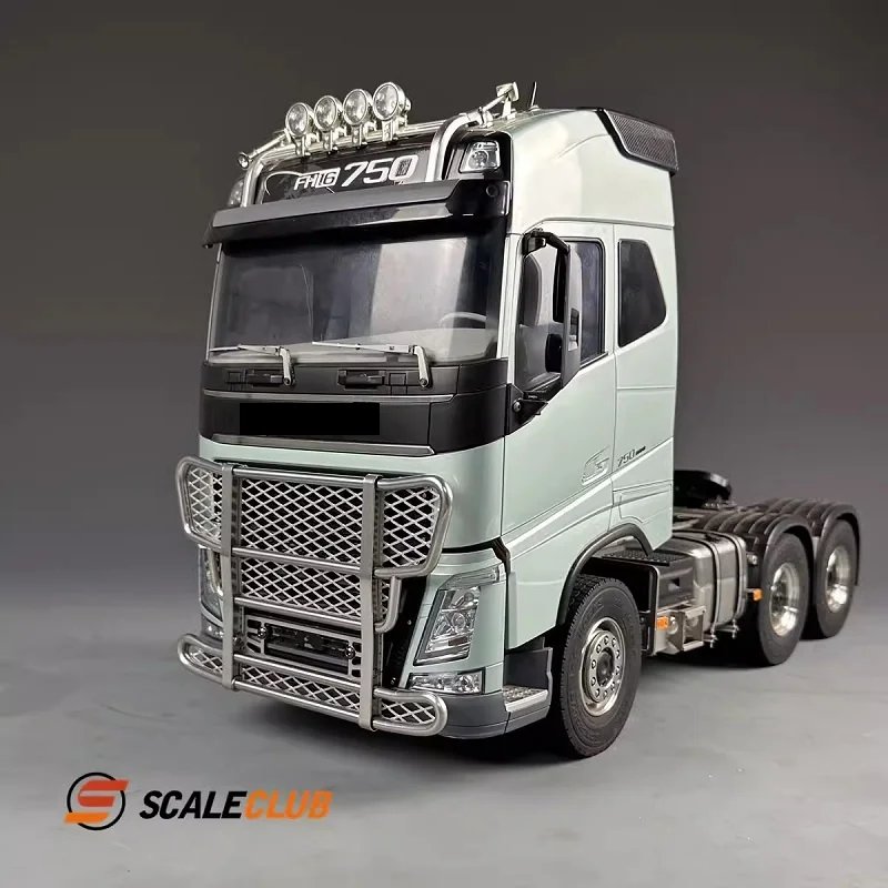 SCALECLUB Acero inoxidable para BENZ Animal Guard Tractor Bullpen para Tamiya Lesu para Benz Rc camión remolque volquete