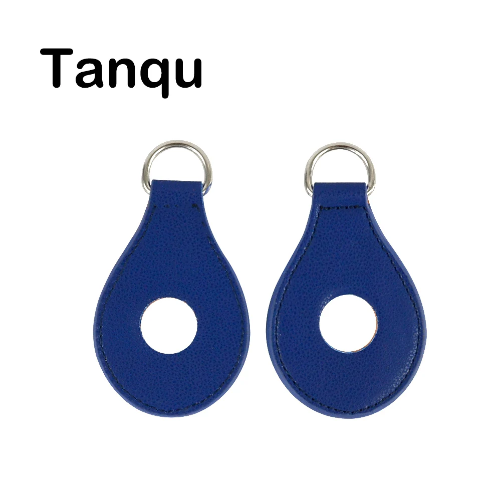 TANQU New 1 Pair 2 Pc PU Leather Drop Shaped Attachment with Holes for Obag shoulder strap for O bag Handbag Women Bag