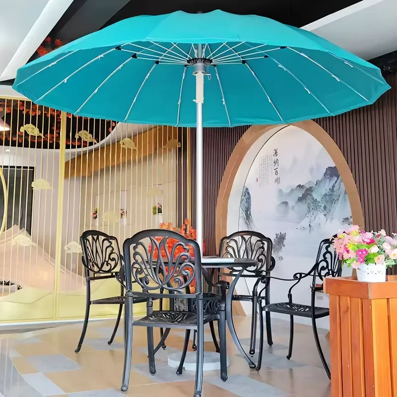Factory Customization Middle Pillar Umbrella Parasol Beach Parasols 16 Ribs Umbrella for Travel Outdoor