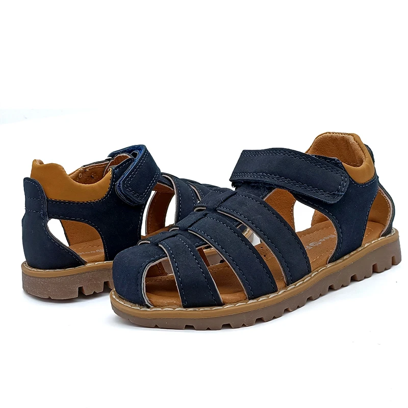 Fashion 1pair Summer Boy PU Leather Orthopedic arch support Sandals Children Shoes