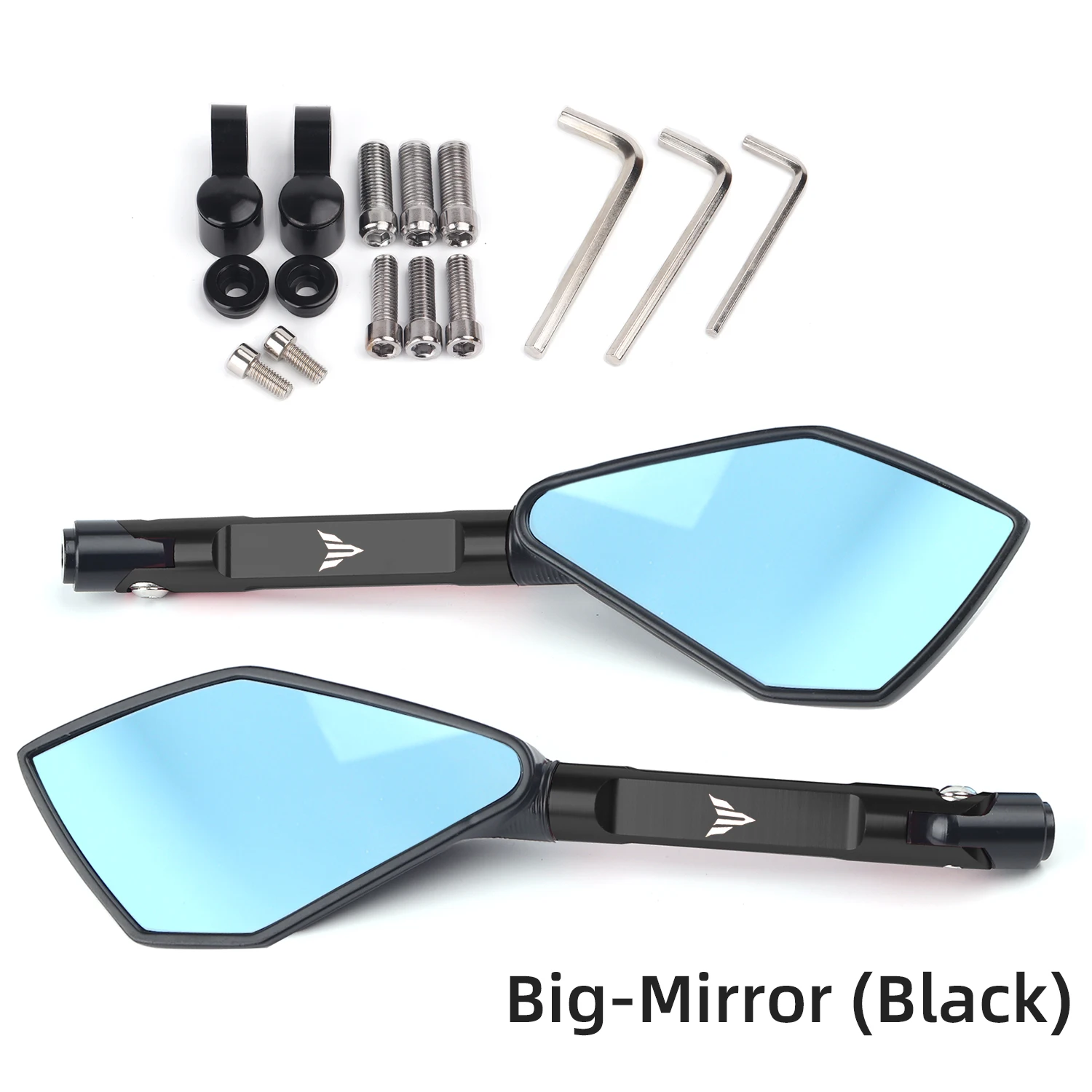 Universal Motorcycle mirror CNC side Rearview Blue Anti-glare For Yamaha MT01 MT25 MT03 MT07 MT09 MT10 image 3