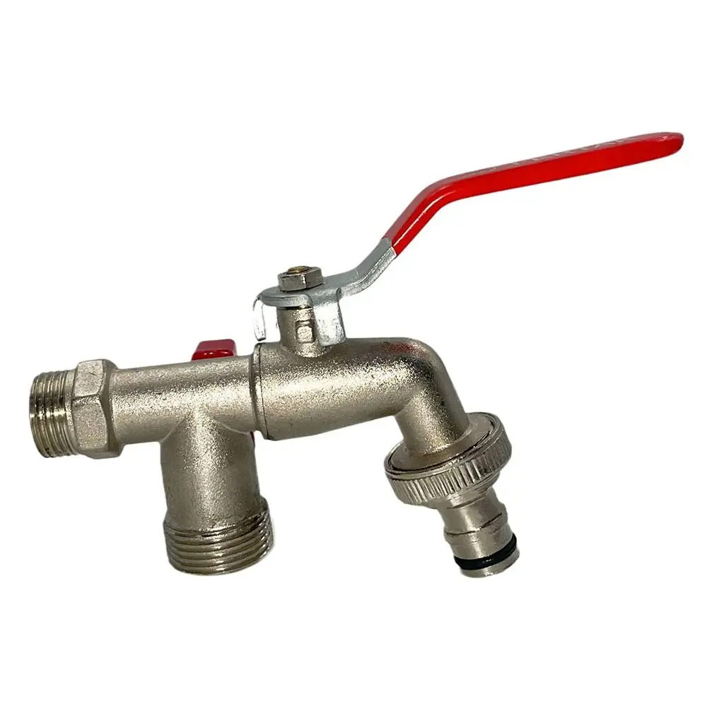 1/2'' IBC Water Tank Connector Replacement Fitting Brass Tap Joint Brass Water Faucet Irrigation Easy Turn on/Off