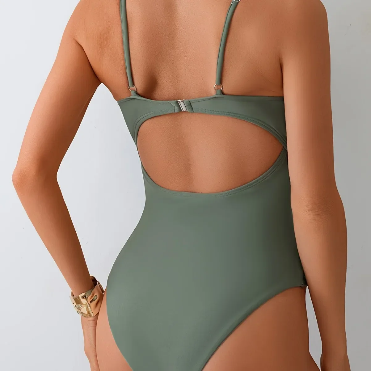 Sexy One-Piece Swimsuit for Women Belly Covering Cross-Border New Style Sportswear And Accessories Integrated Design