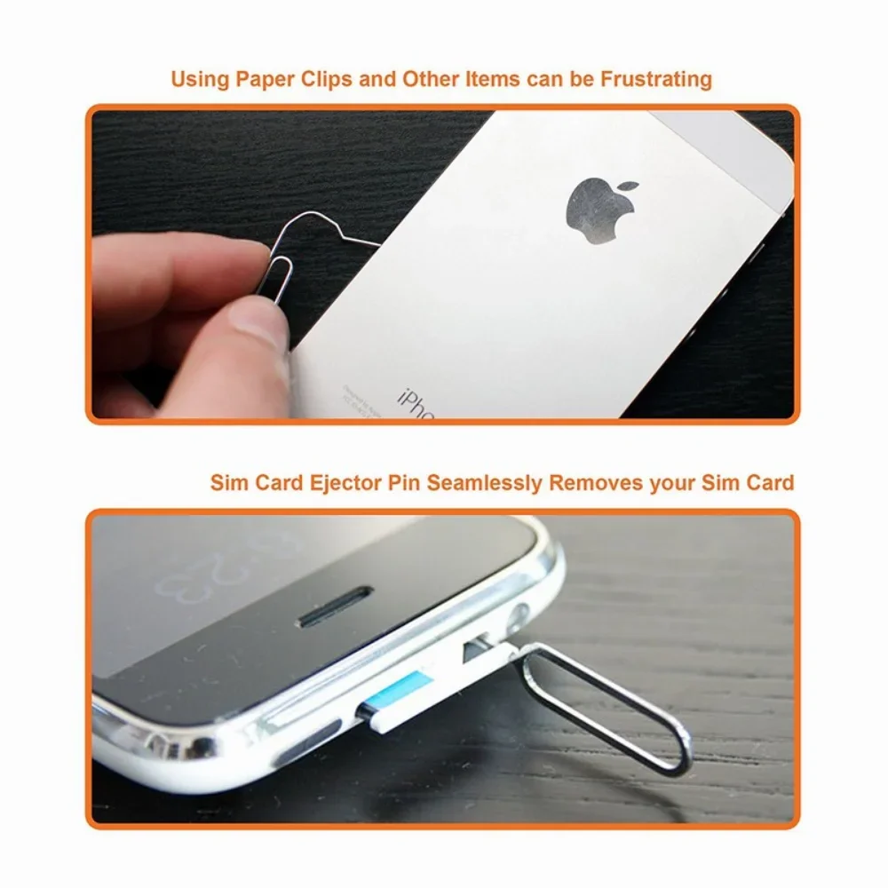 10 SZTUK Narzędzie do wyjmowania tacki na kartę SIM Igła ze stali nierdzewnej do kart SIM Apple iPhone iPad Samsung xiaomi Huawei