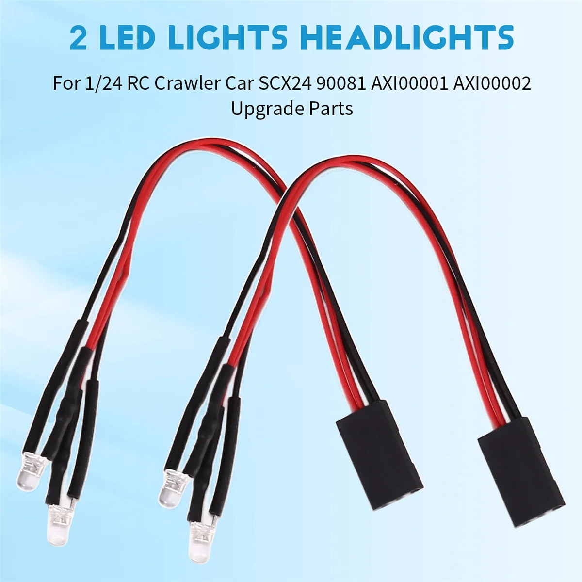 BAAA-2Pcs 2 luces LED faros para 1/24 coche trepador de control remoto Axial SCX24 90081 AXI00001 AXI00002 piezas de mejora