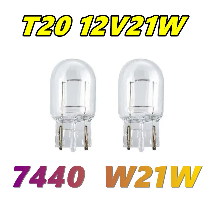 2 Pcs W21W W21/5W Car Halogen Bulbs T20 Turn Signal Light 12V21W Single Filament 7440 7443 Dual Filament Brake Ligh